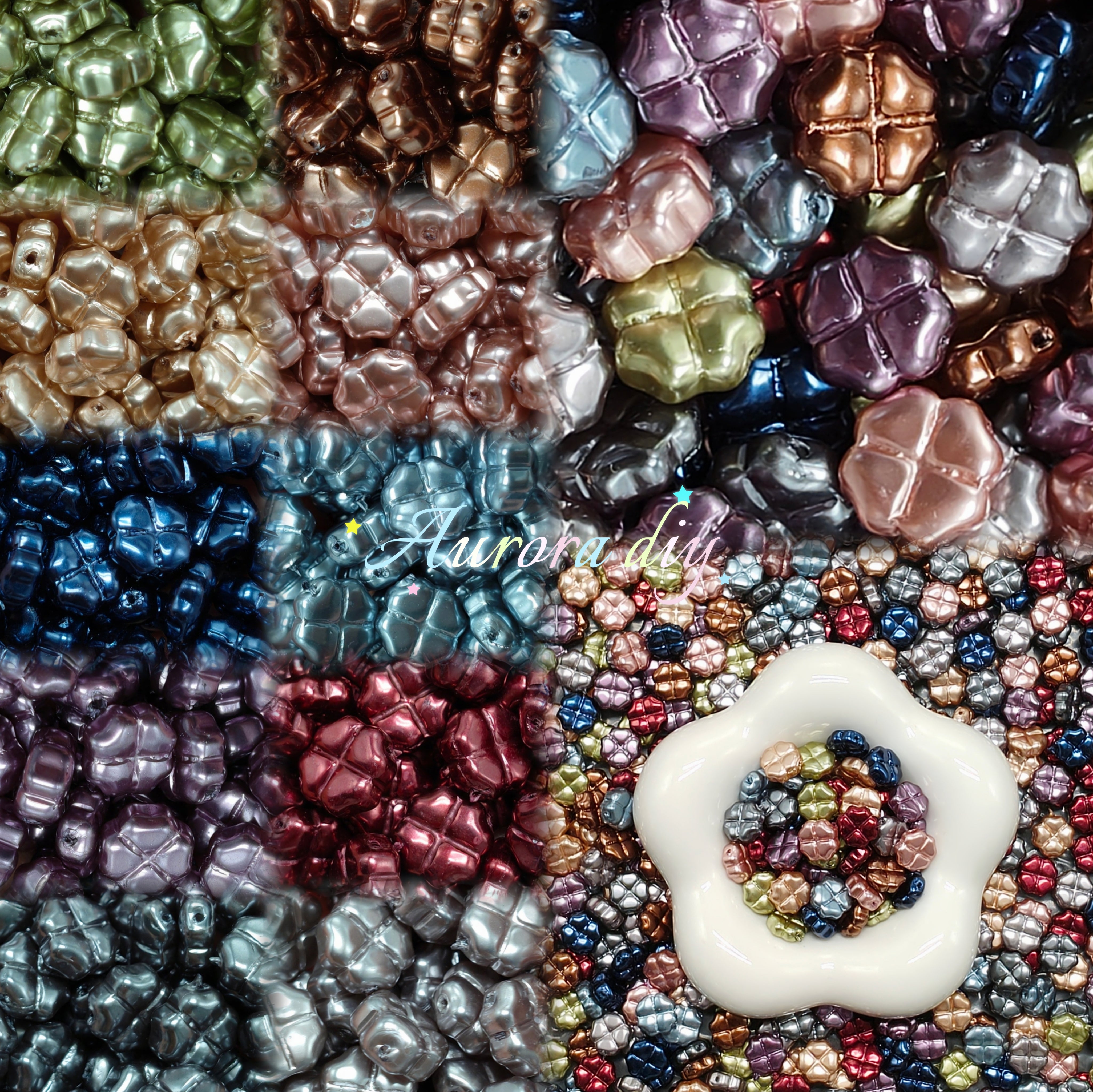 ✨【NEW】Metallic Pearl Clover | Rich Shiny Multicolor Glass Beads For Handmade Jewelry Craft Supplies