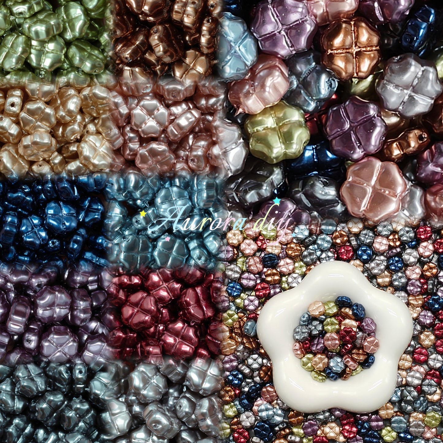 ✨【NEW】Metallic Pearl Clover | Rich Shiny Multicolor Glass Beads For Handmade Jewelry Craft Supplies