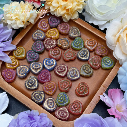 [NEW] Vintage Gold Inlay Czech Glass Beads
