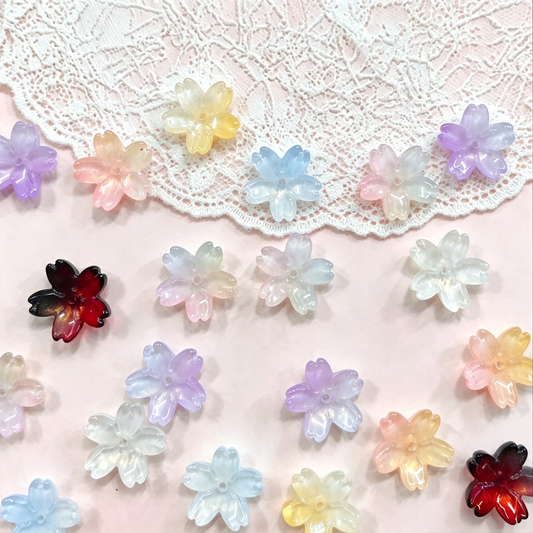 ✨【NEW】Opal Sakura | 20mm Gradient Cherry Blossom Glass Beads For DIY Jewelry