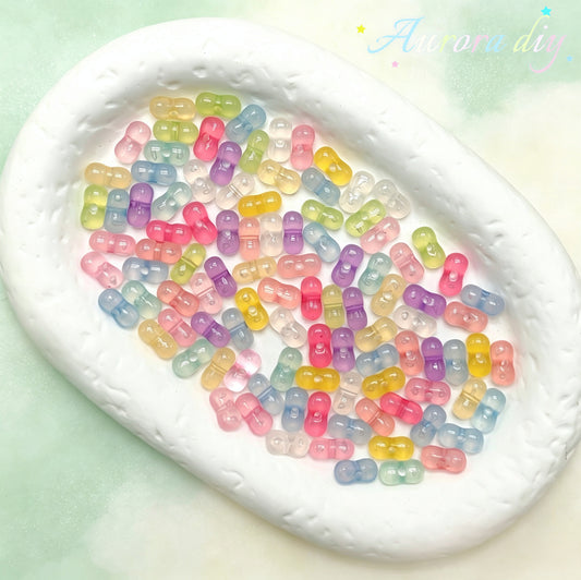 ✨【NEW】6×12mm Jelly Luminous Peanut Acrylic | Transparent Beads for DIY Handmade Jewelry
