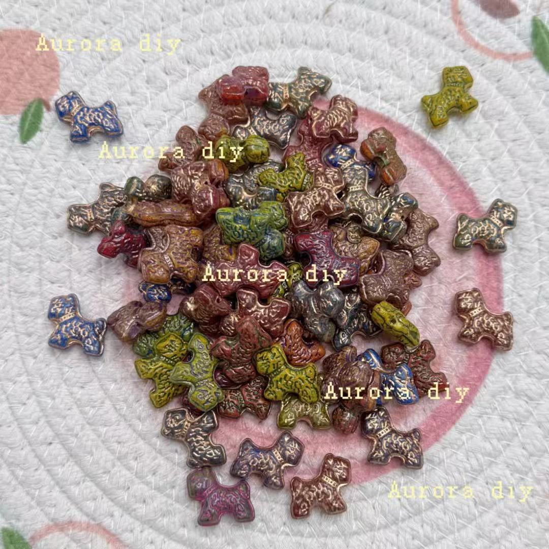 [NEW] Vintage Gold Inlay Czech Glass Beads