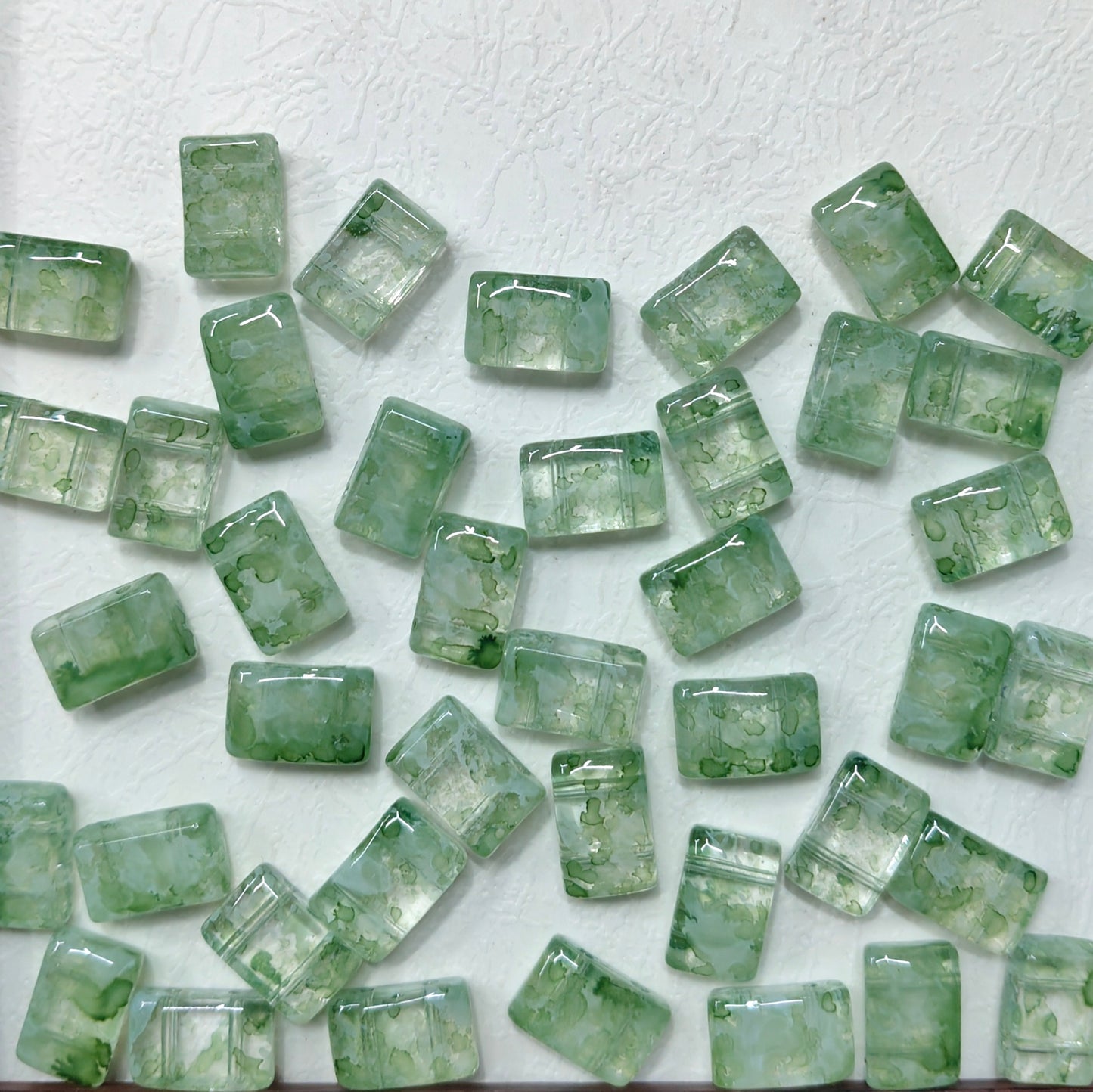 ✨【NEW】Ink Wash Slab | Double Hole Glass Beads for DIY Handmade Jewelry Crafts