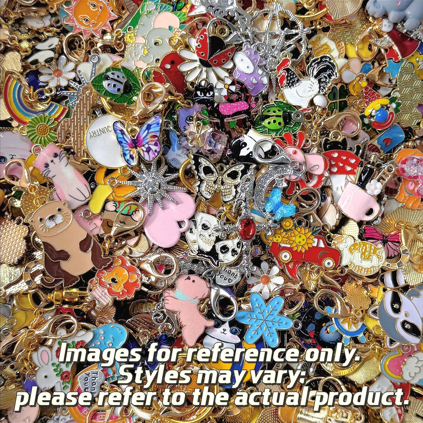✨【NEW】Mixed Variety Alloy Charms Bulk | Pre-Drilled Pendants for DIY Bracelet, Keychain & Jewelry Craft Making