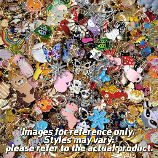 ✨【NEW】Mixed Variety Alloy Charms Bulk | Pre-Drilled Pendants for DIY Bracelet, Keychain & Jewelry Craft Making