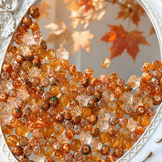 🍂【NEW】Amber Harvest | Fall Themed Glass Beads For DIY Handmade Jewelry Supplies