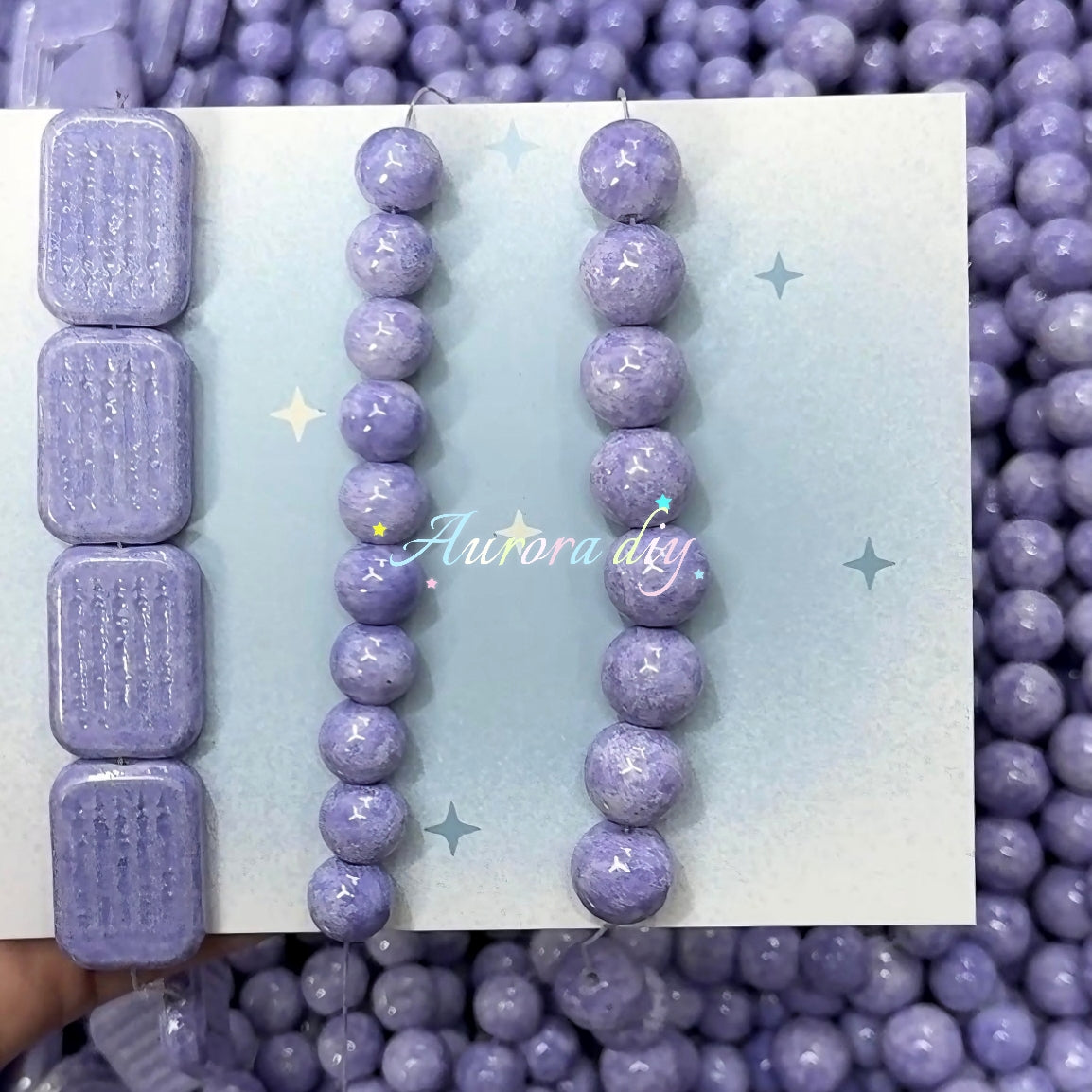 ✨【NEW】Vintage Palette | Marbled Glass Decor Beads Round & Rectangle Jewelry Craft Supplies