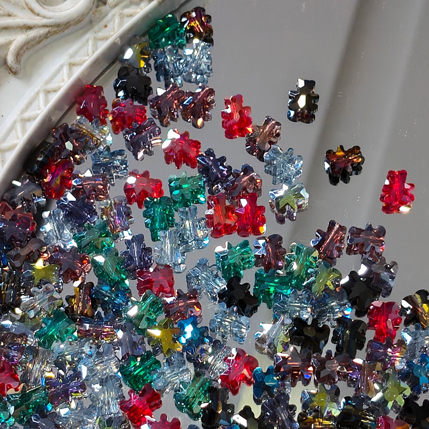 🖤【NEW】Midnight Spark Bear | Faceted Glass Bear Beads For DIY Handmade Jewelry Crafting