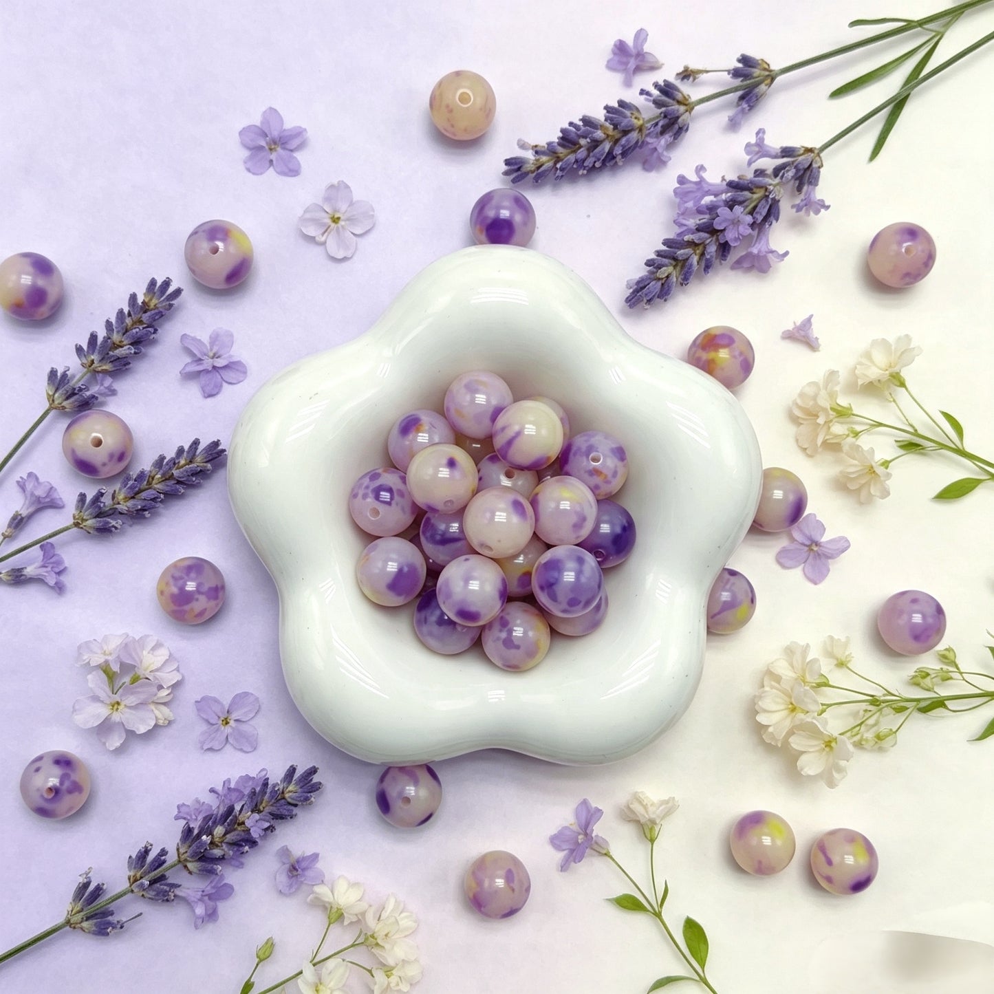 [NEW] H51-12mm Lavender Butter Round Bodhi|for Bracelet & Jewelry DIY making
