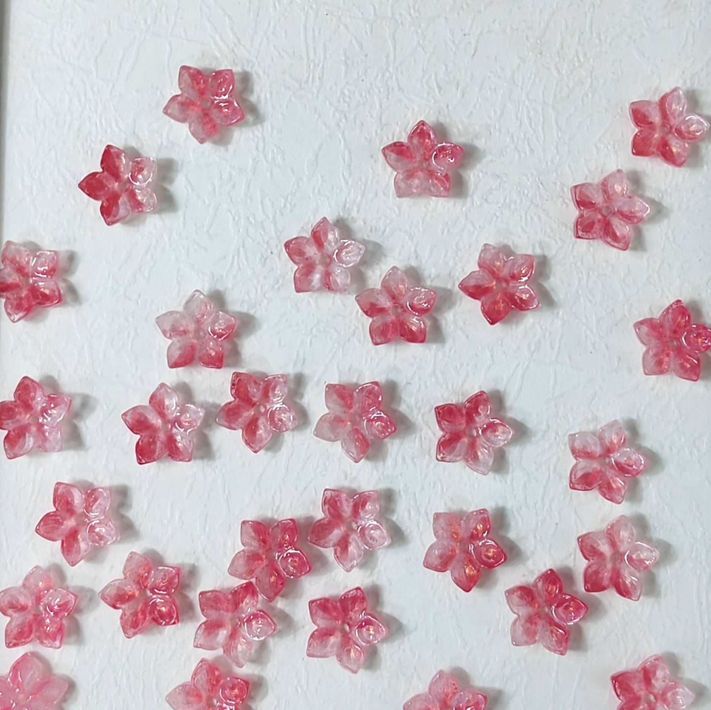 ⭐【NEW】Iridescent Bloom | Multicolor Five-Pointed Glass Flower Beads For DIY Jewelry Making