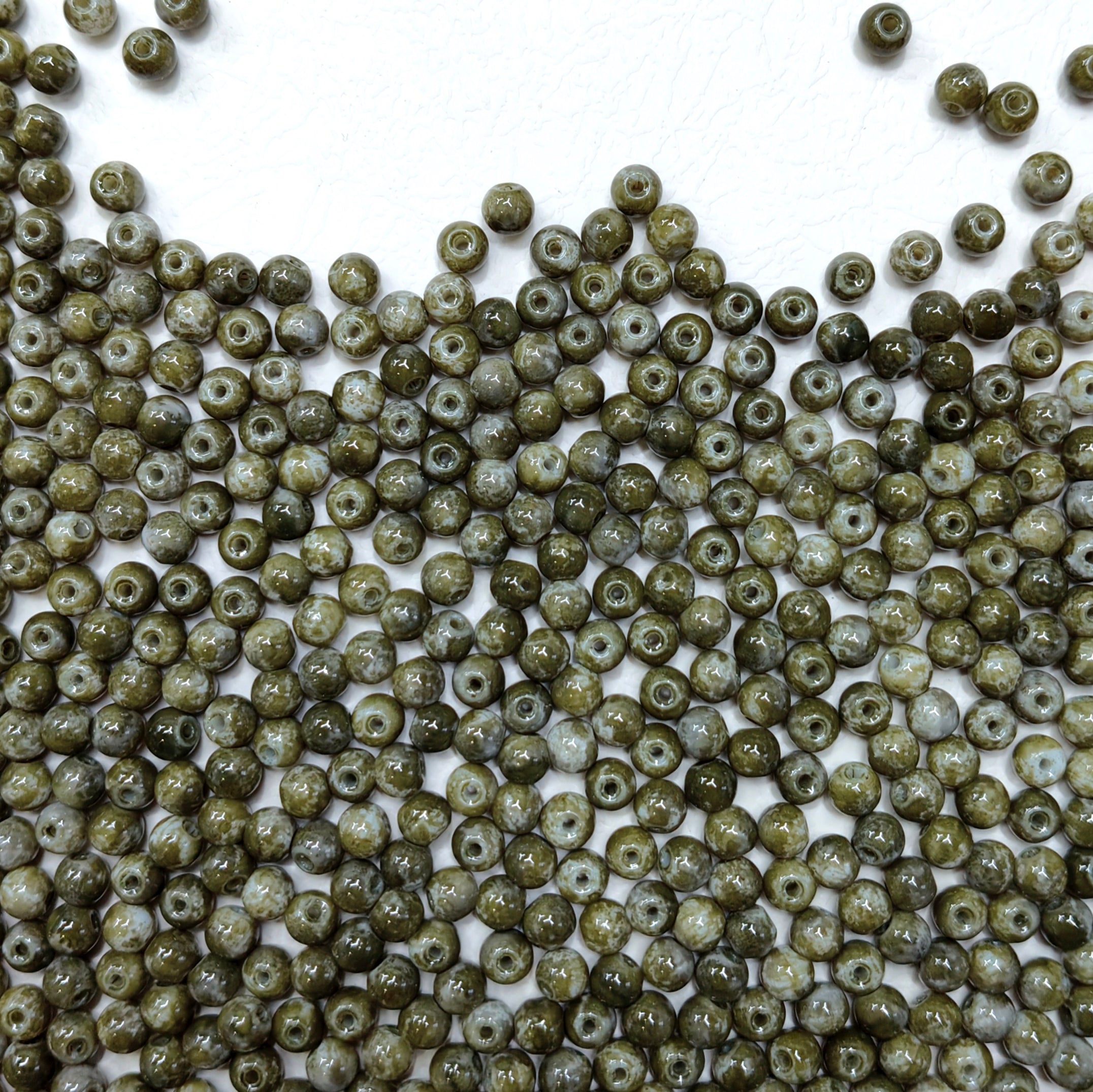 ✨【NEW】6mm Paint Splash Glass Bead Mix DIY Bracelet Making Supplies
