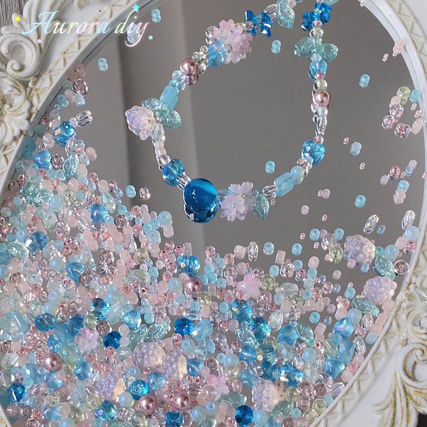 ✨【NEW】Seed Bead-Aqua Bloom | with One Free Large Size Top Drilled Glass Bead