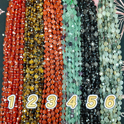 ✨【NEW】10mm Coin Faceted Natural Crystal & Stone Beads For DIY Bracelet Necklace Earring Crafts
