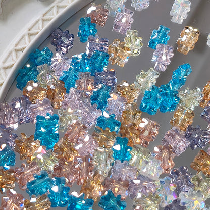 🩶【NEW】Glacial Haze Bear | Faceted Glass Bear Beads For DIY Handmade Jewelry Crafting