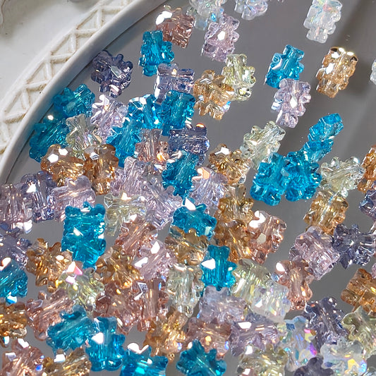 🩶【NEW】Glacial Haze Bear | Faceted Glass Bear Beads For DIY Handmade Jewelry Crafting