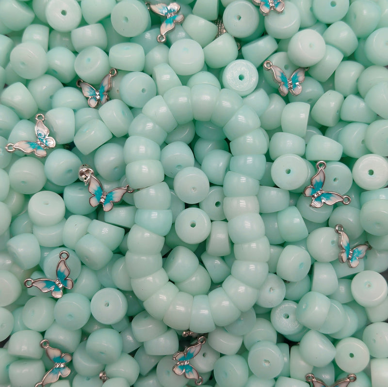 N-Mixed Natural Bodhi Beads Set | Carved & Charms Decor Style