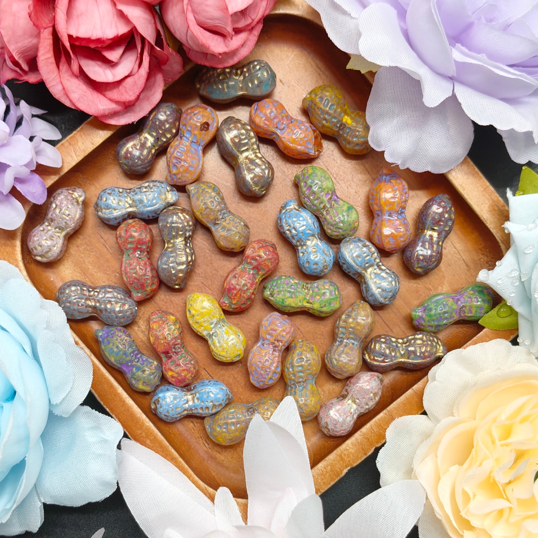 [NEW] Vintage Gold Inlay Czech Glass Beads