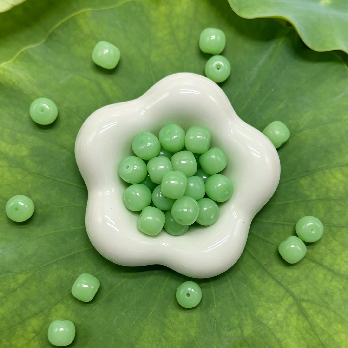 [NEW] K77-11*12mm Jade Green Barrel Bodhi|for Bracelet & Jewelry DIY making