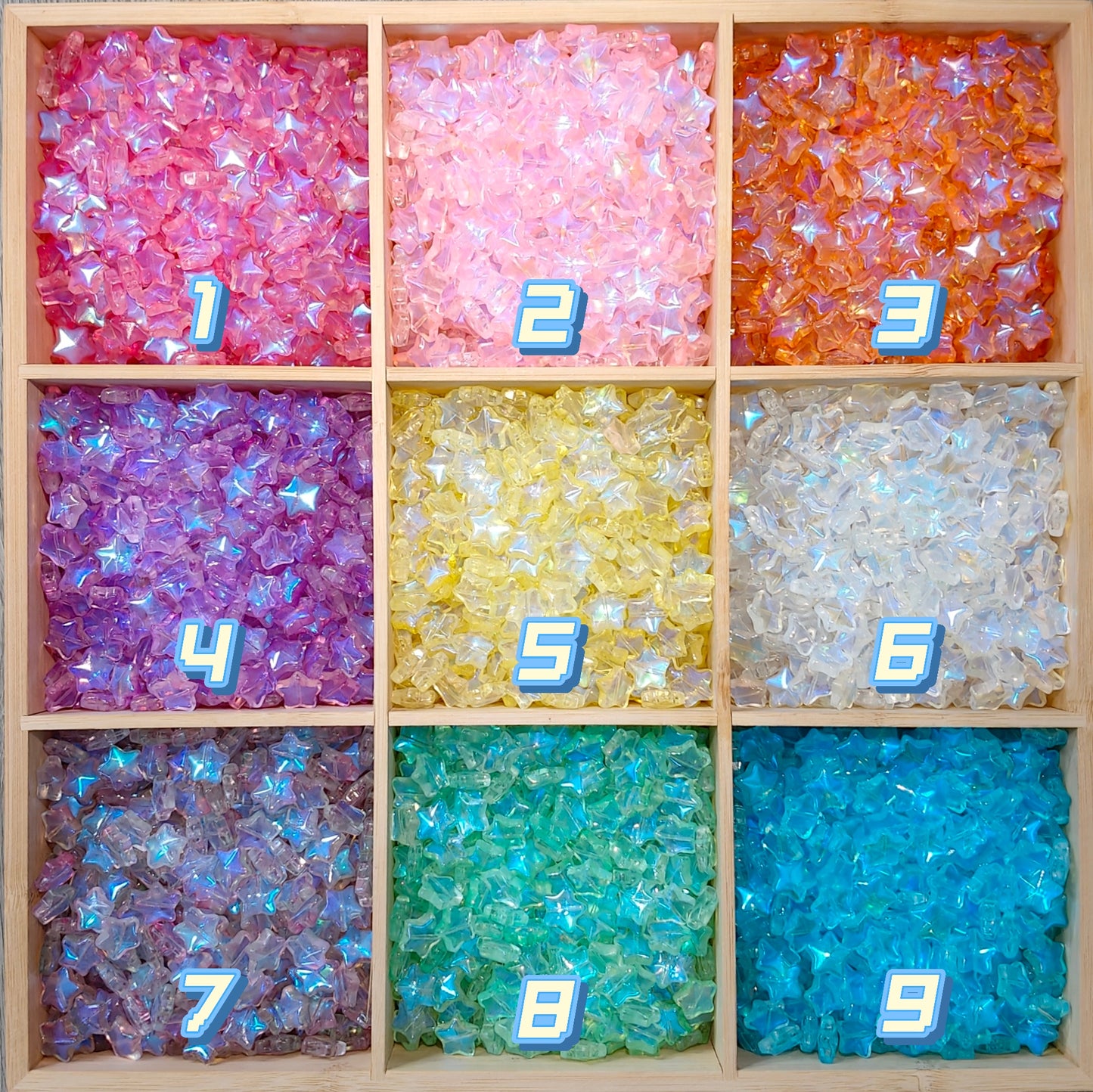 🌈【NEW】Aurora Star | Iridescent Macaron‑toned Star‑shaped Glass Bead Mix For DIY Jewelry Making