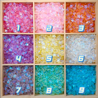 🌈【NEW】Aurora Star | Iridescent Macaron‑toned Star‑shaped Glass Bead Mix For DIY Jewelry Making
