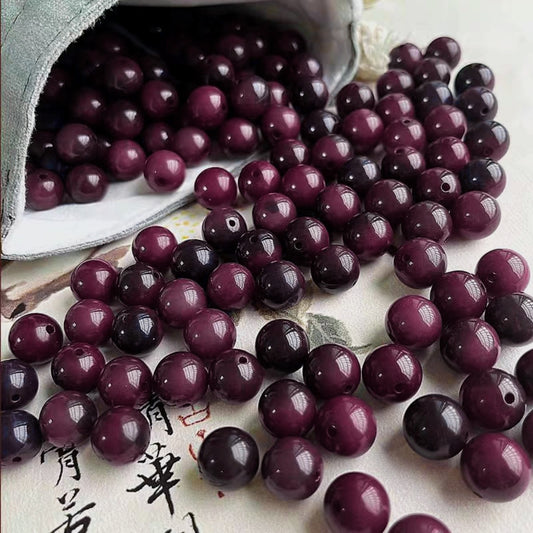 [B1G1] H38-11.5mm Dark Grape Purple Round Bodhi