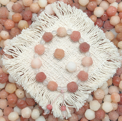C45-Blush Camillia Carved Bodhi