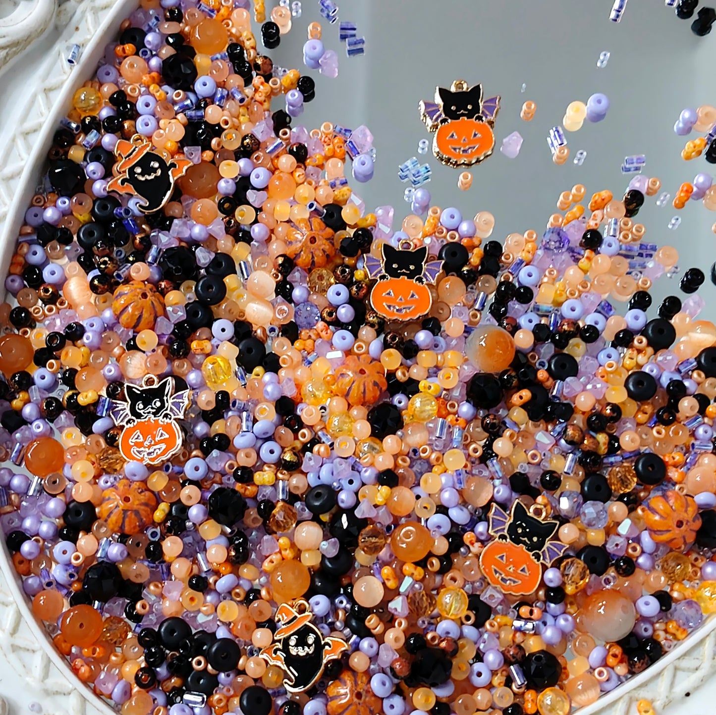 🧡【NEW】Seed Bead-Pumpkin Ember | Tiny Glass Bead Mix For Halloween DIY Jewelry Making