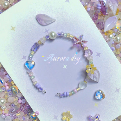 ✨【NEW】Seed Bead-Lavender Cream | with Free Heart Charms