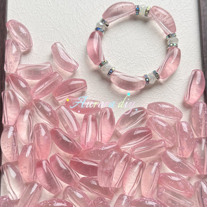 ✨【NEW】Transparent Bubble Curve | Multicolor Curved Tube Glass Beads For DIY Bracelet Necklace Jewelry Making Craft Supplies