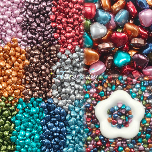 ✨【NEW】Retro Pearlescent Heart | Multicolor Heart Glass Beads with Pearlescent Finish for DIY Handmade Jewelry Crafting