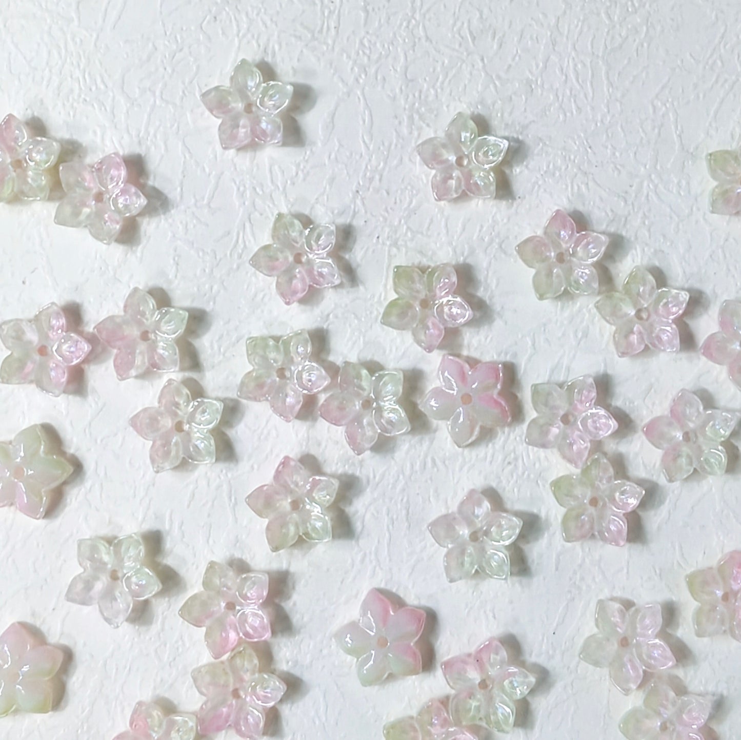 ⭐【NEW】Iridescent Bloom | Multicolor Five-Pointed Glass Flower Beads For DIY Jewelry Making