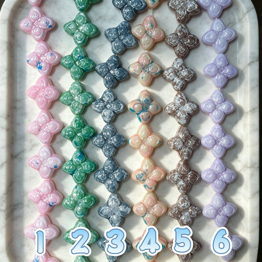 ✨【NEW】Marbled Clover | Mixed Glass Beads for DIY Handmade Jewelry Crafts