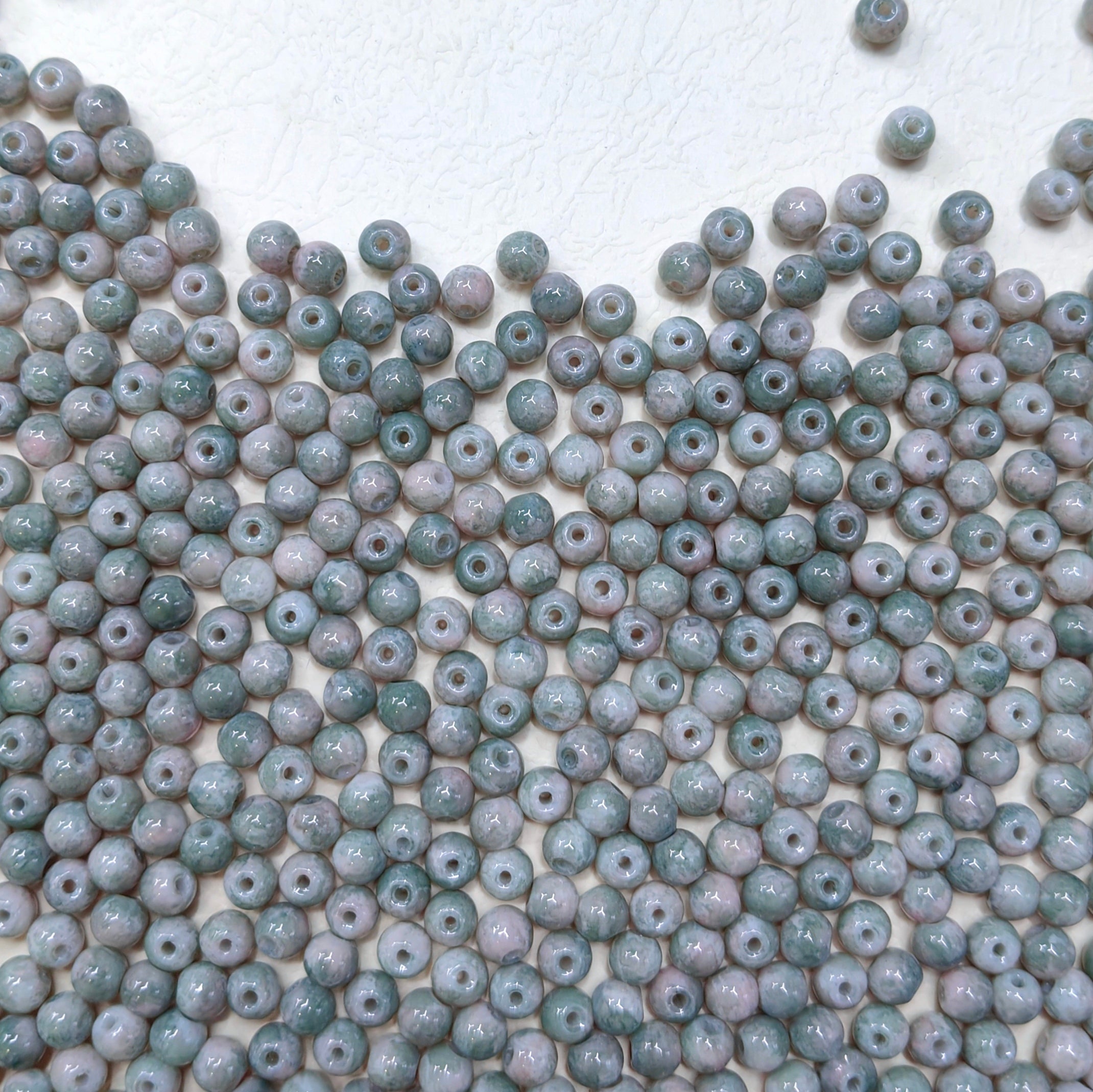 ✨【NEW】6mm Paint Splash Glass Bead Mix DIY Bracelet Making Supplies