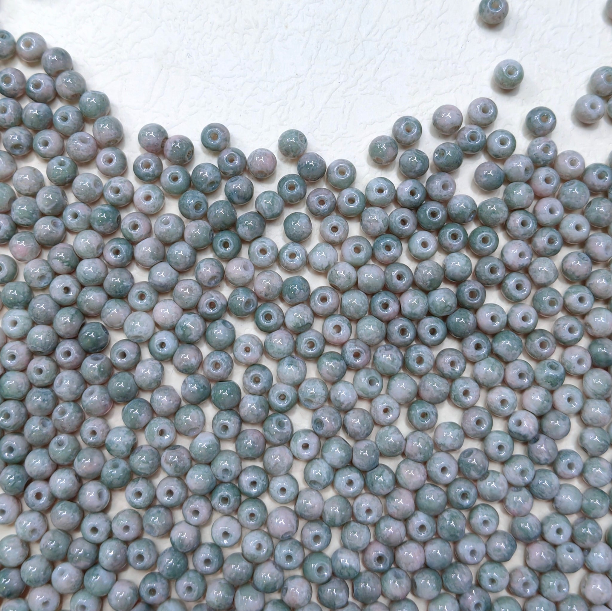 ✨【NEW】6mm Paint Splash Glass Bead Mix DIY Bracelet Making Supplies