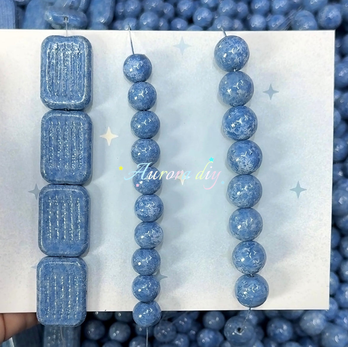 ✨【NEW】Vintage Palette | Marbled Glass Decor Beads Round & Rectangle Jewelry Craft Supplies