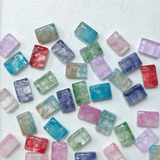✨【NEW】Ink Wash Slab | Double Hole Glass Beads for DIY Handmade Jewelry Crafts