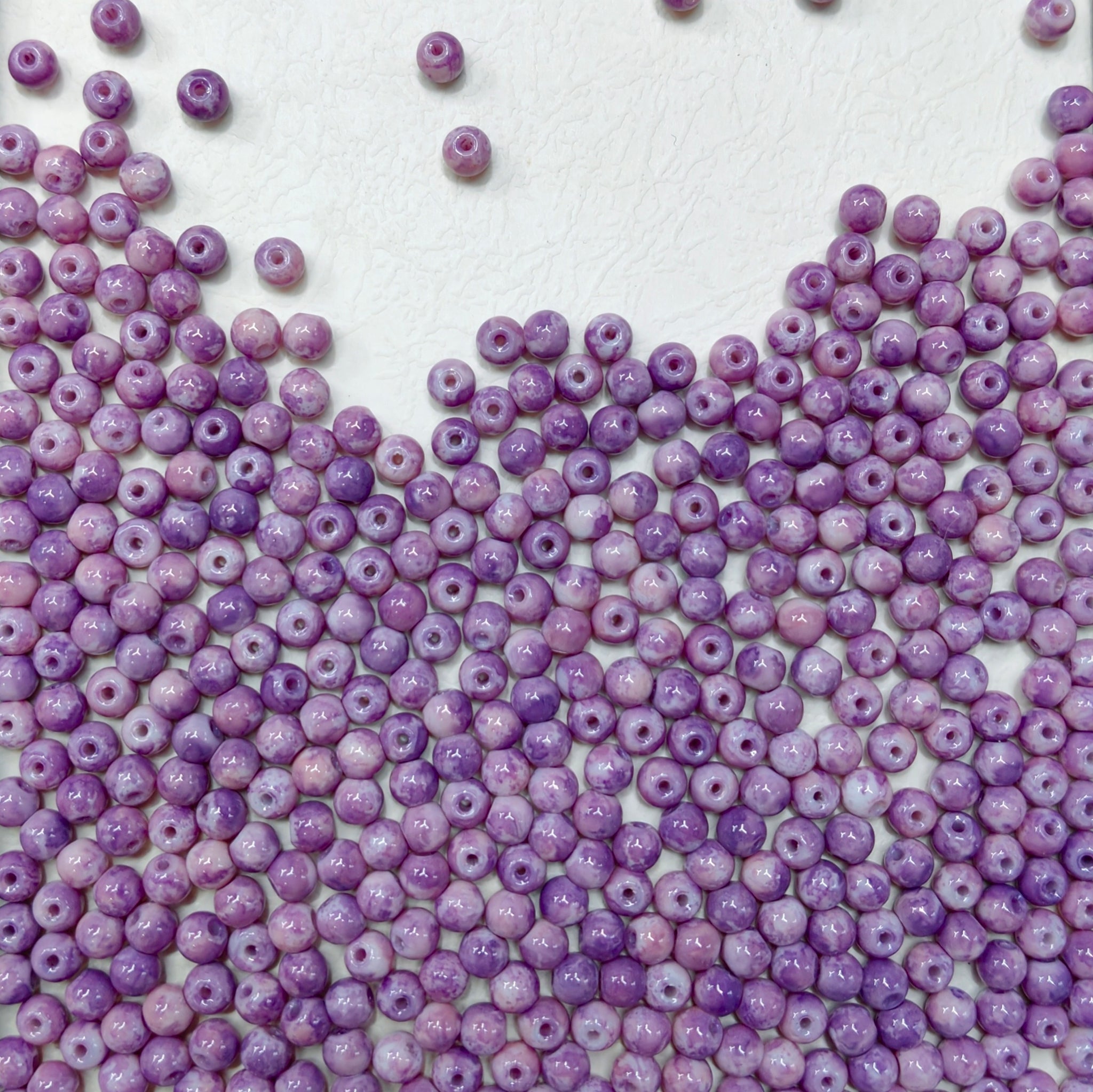 ✨【NEW】6mm Paint Splash Glass Bead Mix DIY Bracelet Making Supplies