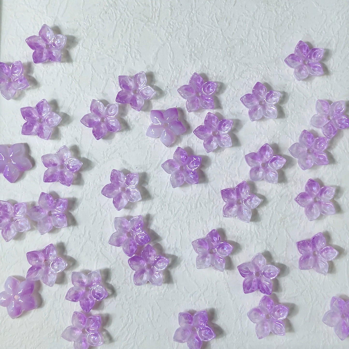 ⭐【NEW】Iridescent Bloom | Multicolor Five-Pointed Glass Flower Beads For DIY Jewelry Making