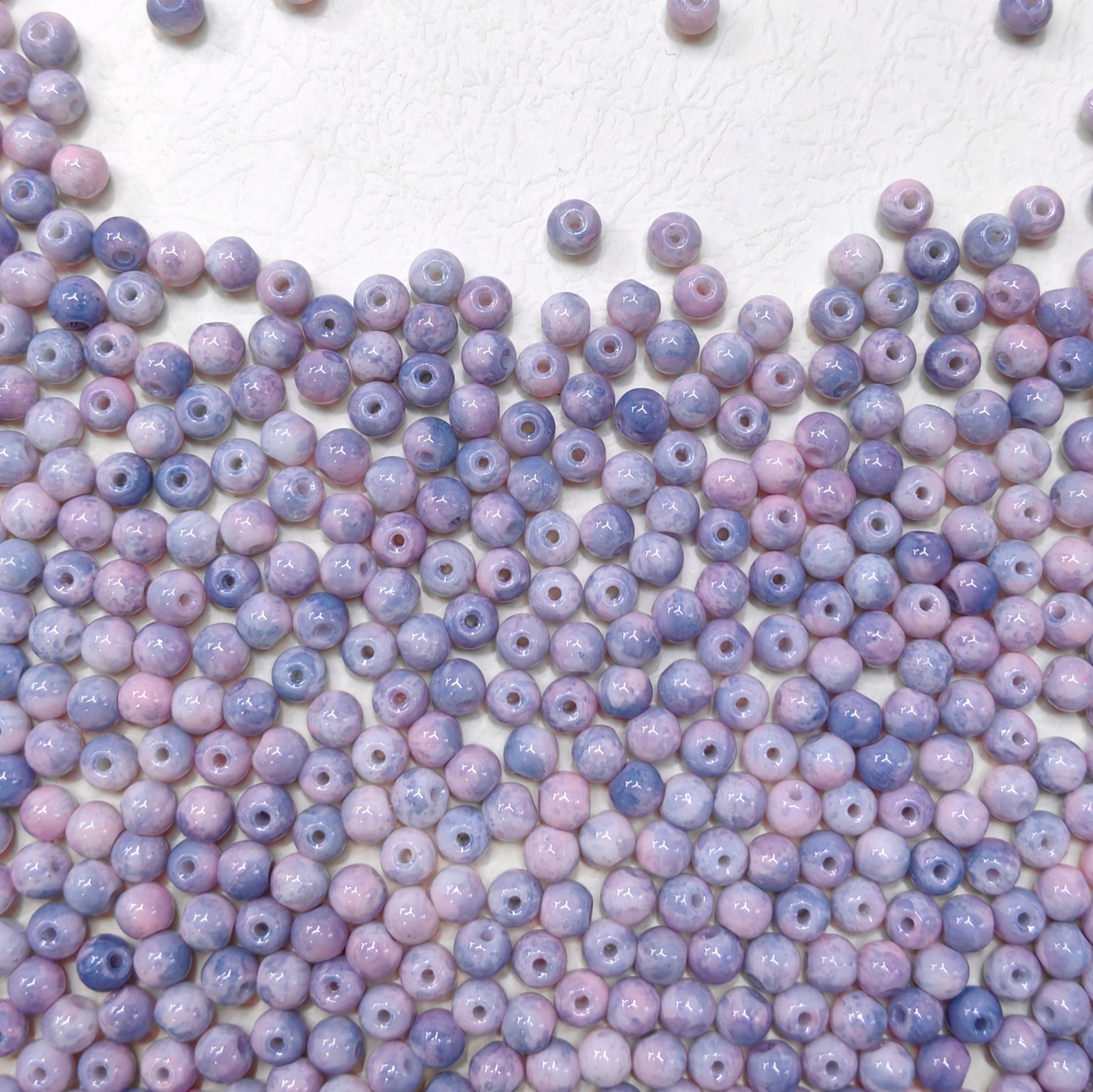 ✨【NEW】6mm Paint Splash Glass Bead Mix DIY Bracelet Making Supplies