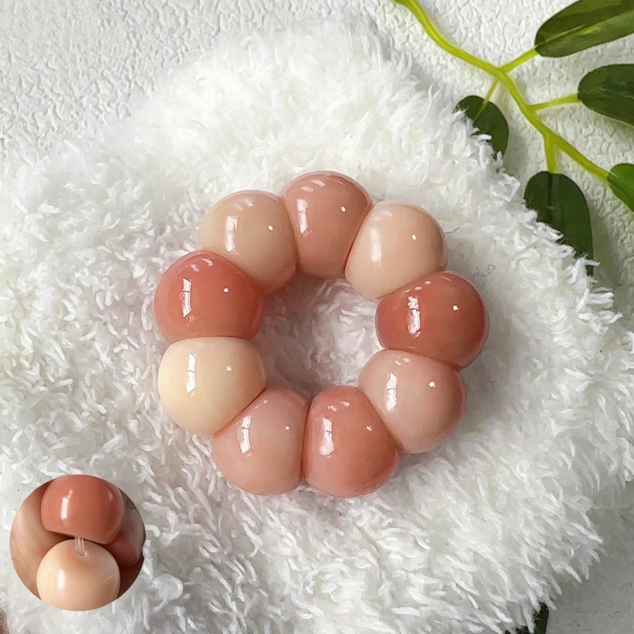 [NEW] F49-14mm Peach Cream Garlic Bodhi|for Bracelet & Jewelry DIY making