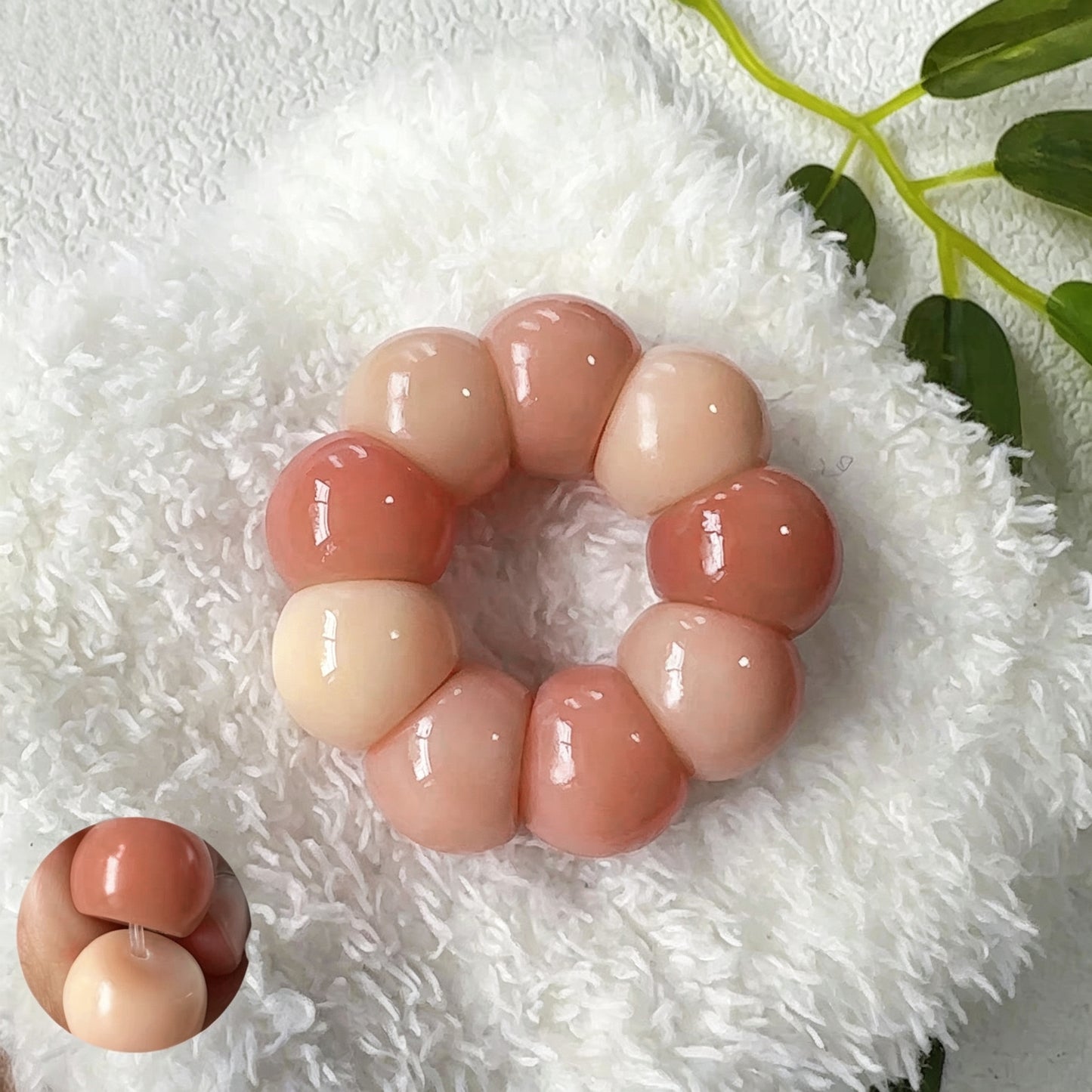 [NEW] F49-14mm Peach Cream Garlic Bodhi|for Bracelet & Jewelry DIY making