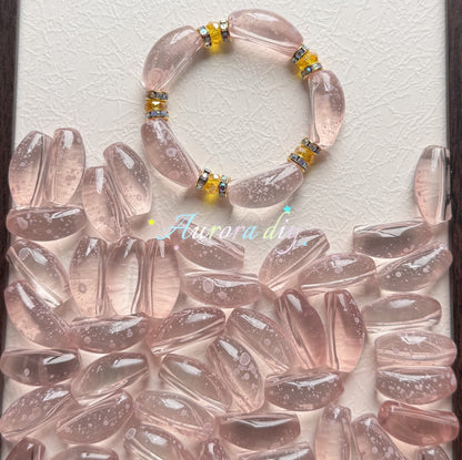 ✨【NEW】Transparent Bubble Curve | Multicolor Curved Tube Glass Beads For DIY Bracelet Necklace Jewelry Making Craft Supplies