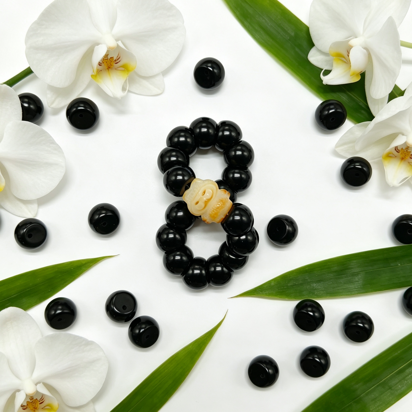 [NEW] F52-14mm Pure Black Garlic Bodhi|Free Animal Charms