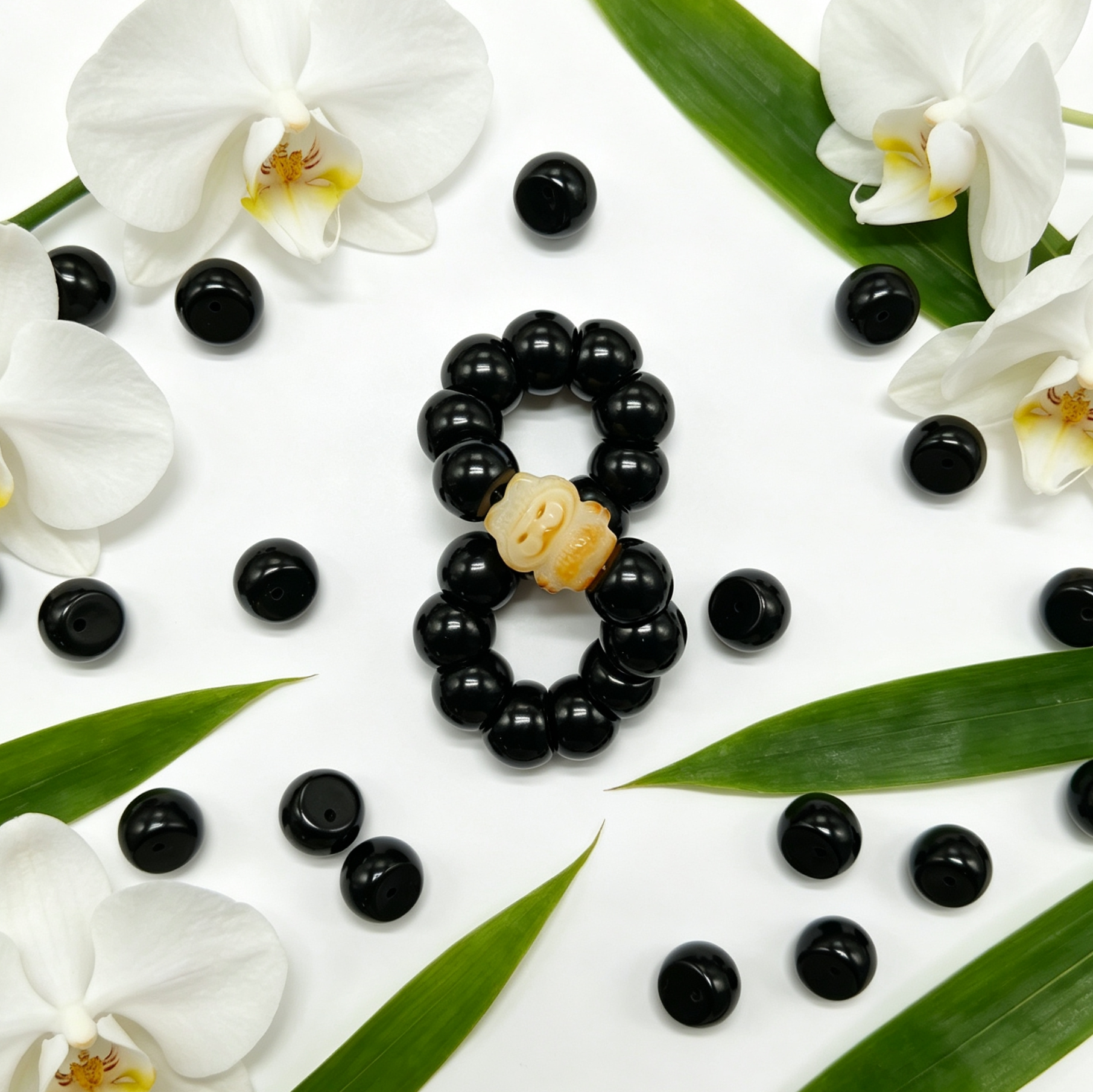 [NEW] F52-14mm Pure Black Garlic Bodhi|Free Animal Charms