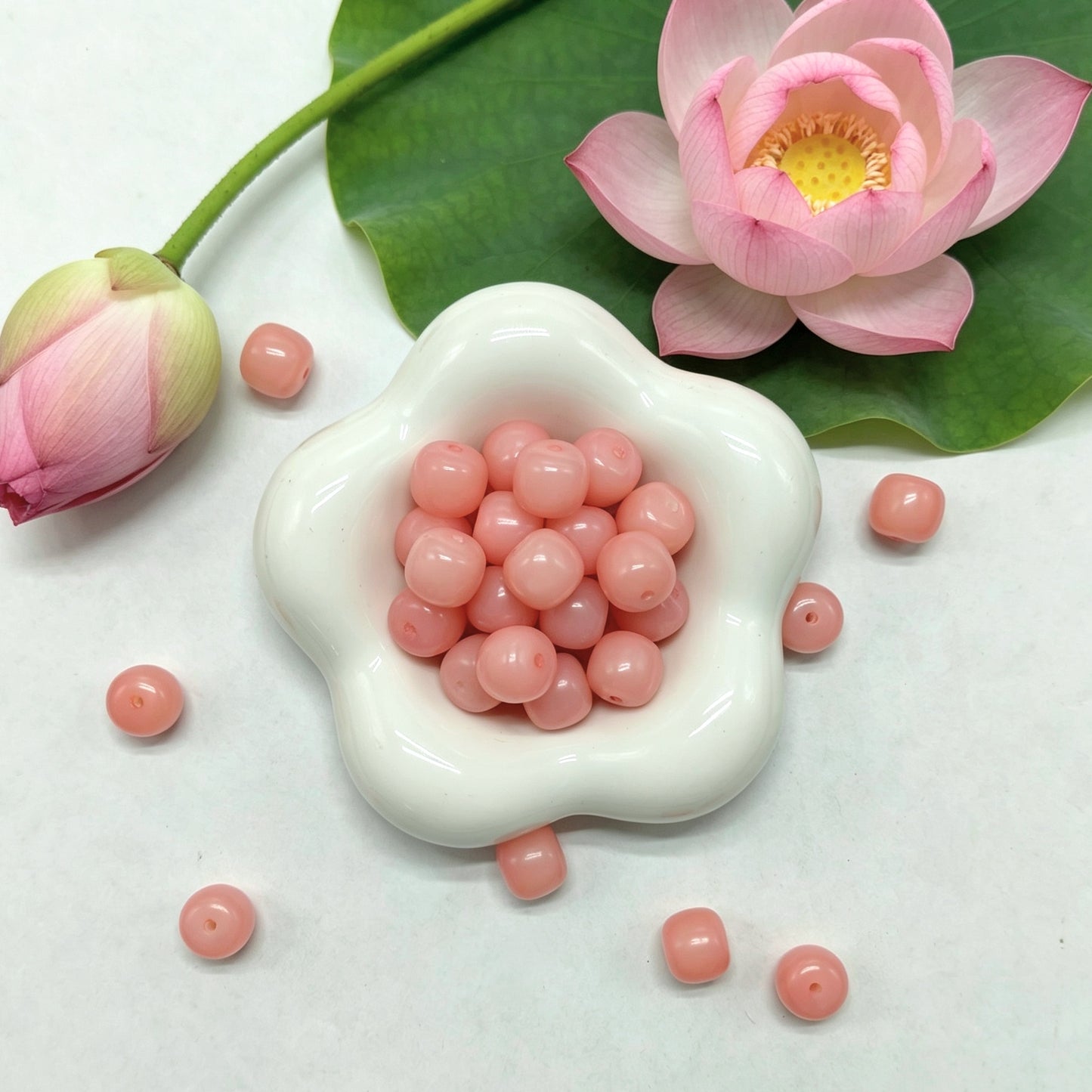 [NEW] K78-11*12mm Peach Pink Barrel Bodhi|for Bracelet & Jewelry DIY making