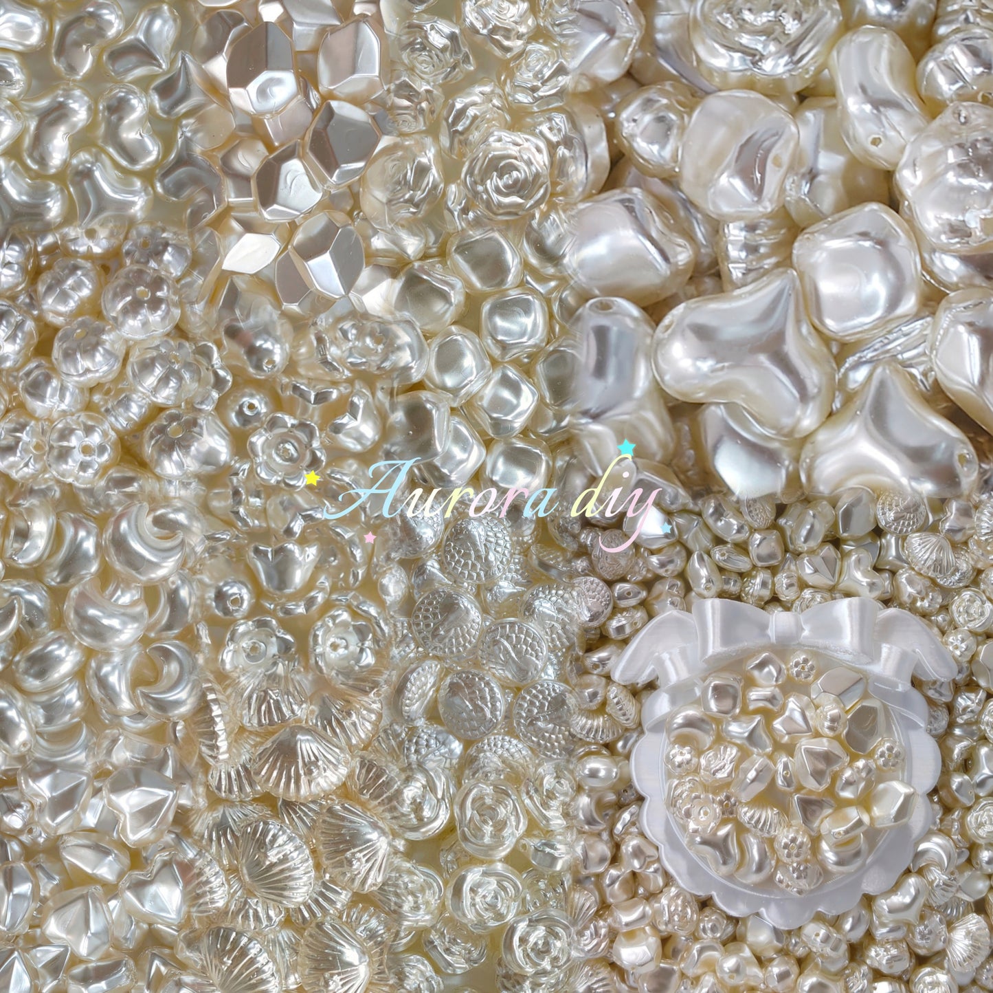 11 Shapes Milky Pearl Glass Beads Mix | for DIY Bracelet Earring Jewelry Craft