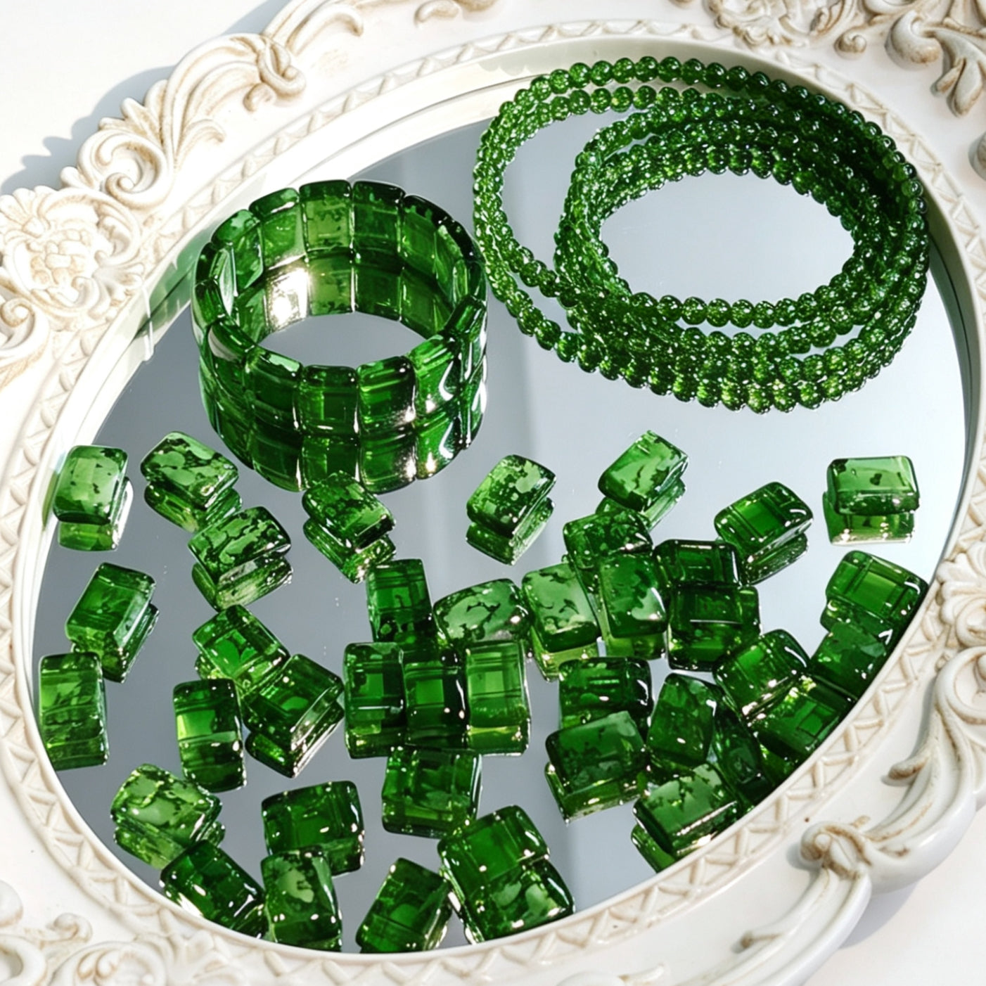 ✨【NEW】Crystal Two-Hole Tile | Crackle Glass Square Beads & Free Matching Round Beads for DIY Bracelet Making