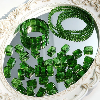 ✨【NEW】Crystal Two-Hole Tile | Crackle Glass Square Beads & Free Matching Round Beads for DIY Bracelet Making
