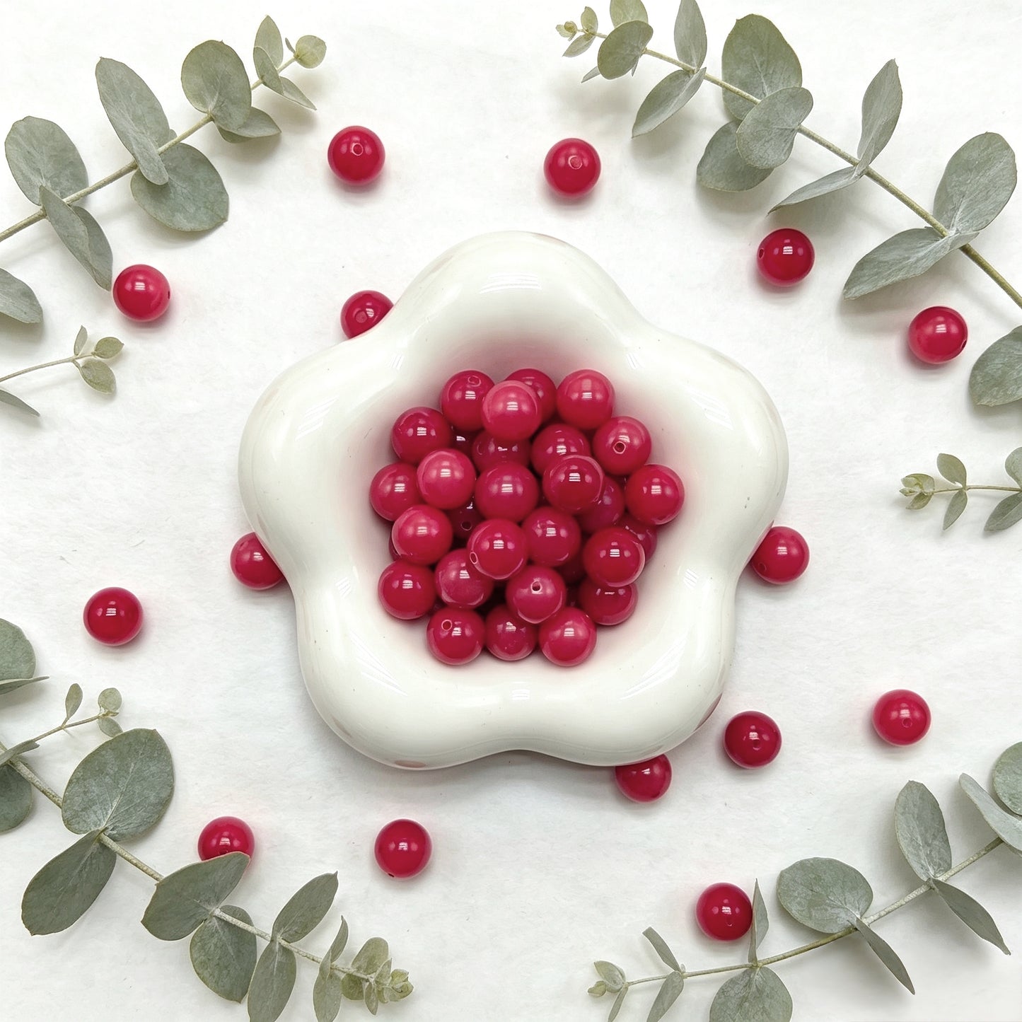 [NEW] H58-10mm Scarlet Berry Round Bodhi|for Bracelet & Jewelry DIY making