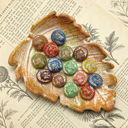 [NEW] Vintage Gold Inlay Czech Glass Beads